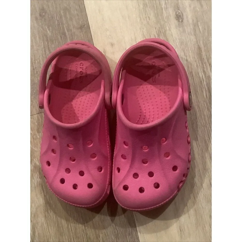 Crocs Coast Clog K Little Girl's Party Pink Sandals 204094-6U9 Size  C10
